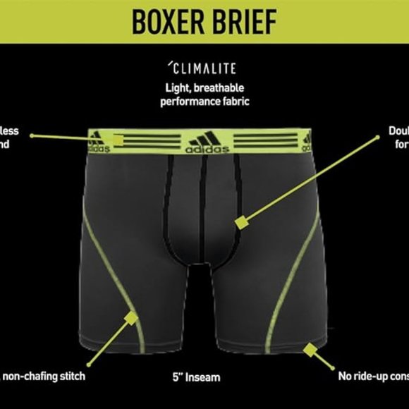 NEW-ADIDAS Men's PERFORMANCE CLIMALITE 2-Pack Boxer Brief- XL-REAL RED/B… - Picture 2 of 2